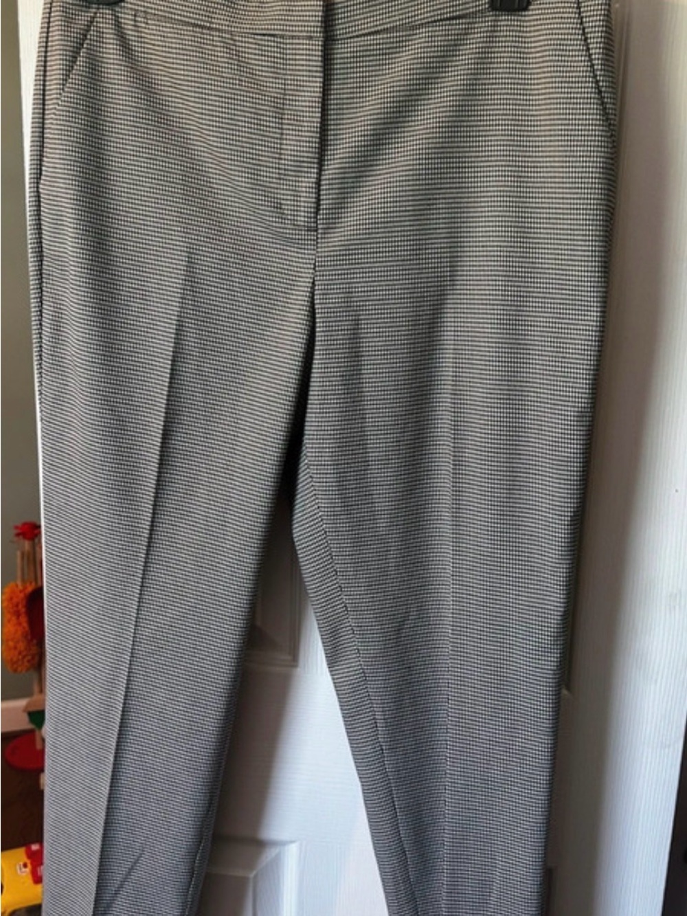 Talbots Men's Black and White Micro-Check Dress Pants